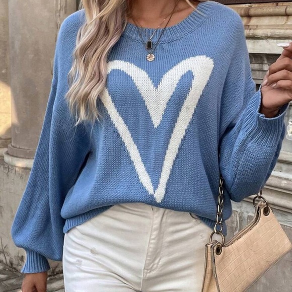 New heart print long sleeve sweater - Picture 7 of 7